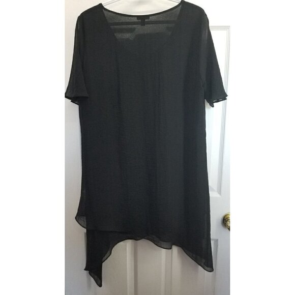 Shannon Passero Black Lagenlook Sheer Tunic Size XL - Picture 2 of 8